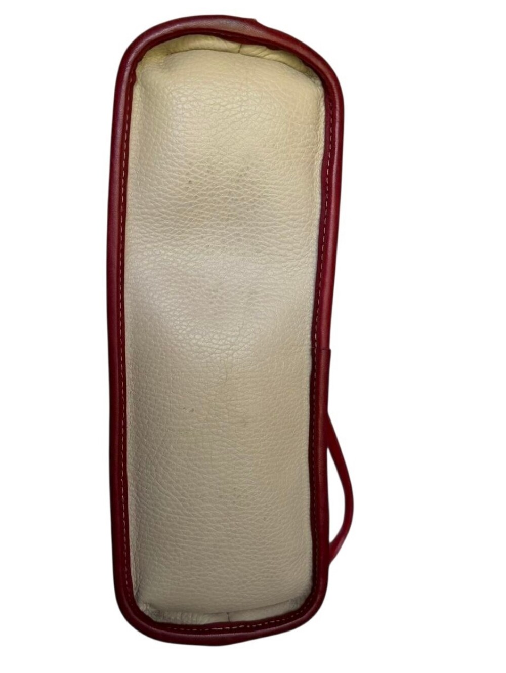 Vintage Brighton Cream & Red Croc Pebbled Leather Shoulder Bag Silver Hardware - Picture 8 of 8